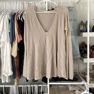 Oatmeal bell sleeved shirt
